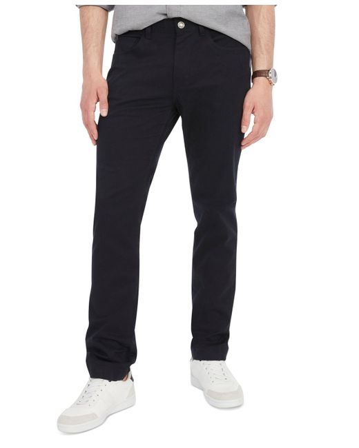 Tommy Hilfiger Denton Straight-fit Stretch 5-pocket Twill Chino Pants in  Black for Men
