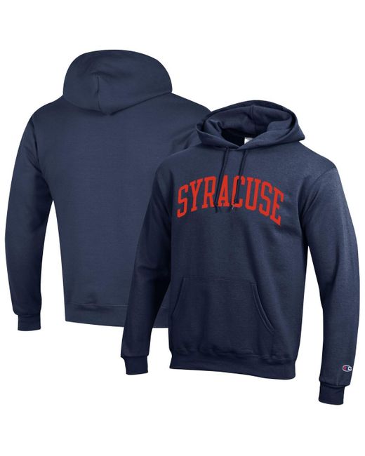 Champion Blue Syracuse Orange Basic Arch Fleece Pullover Hoodie Sweatshirt for men