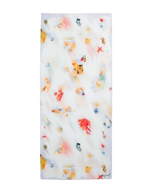 Desigual White Rectangular Foulard Charms