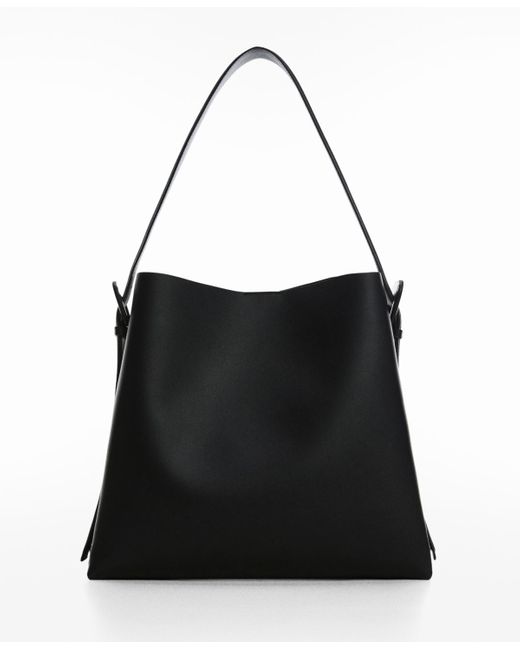 Mango Buckle Detail Shopper Bag in Black | Lyst