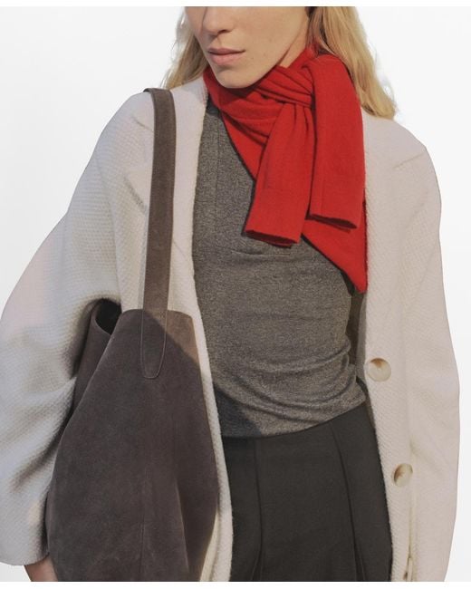 Mango Gray Knitted Long Coat