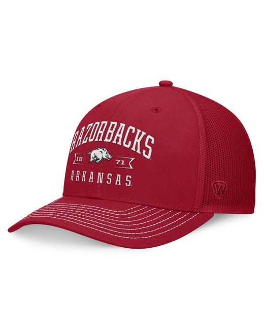 Top Of The World Red Cardinal Arkansas Razorbacks Carson Trucker Adjustable Hat for men