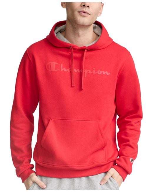 Champion Red Logo Graphic Pullover Hoodie for men