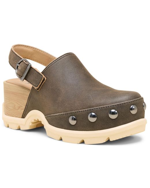 Sorel Brown Roamn Studded Slip On Clogs