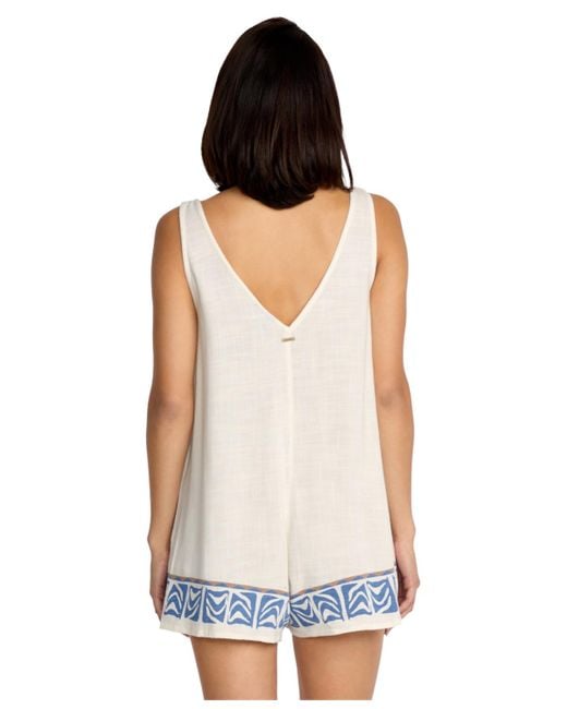 Volcom Blue Fa Emma Rushton V-neck Romper