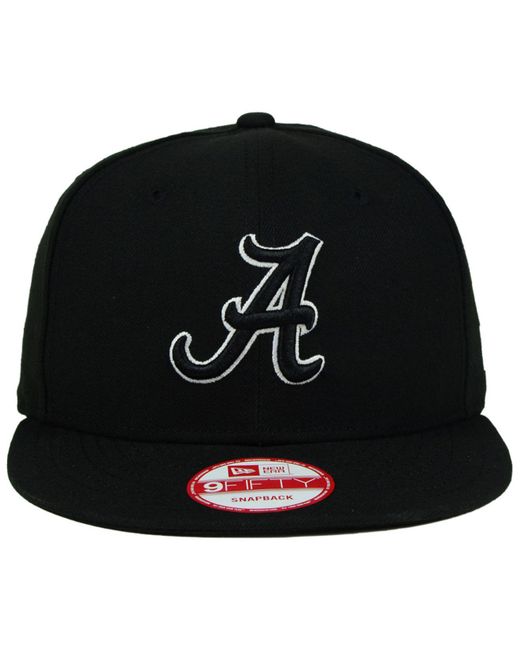 KTZ Alabama Crimson Tide Black White 9fifty Snapback Cap for Men