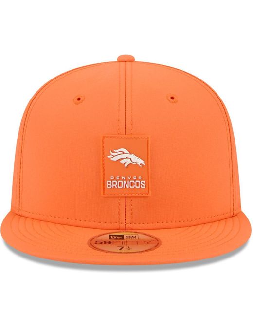 KTZ Orange Denver Broncos 2025 Sideline 59fifty Fitted Hat for men