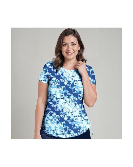 Calypsa Blue Plus Size Adele Swim Top
