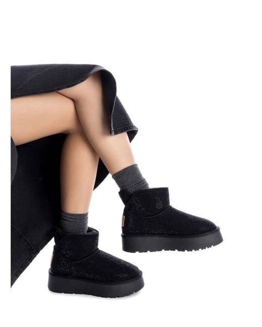 Xti Black Winter Suede Booties By