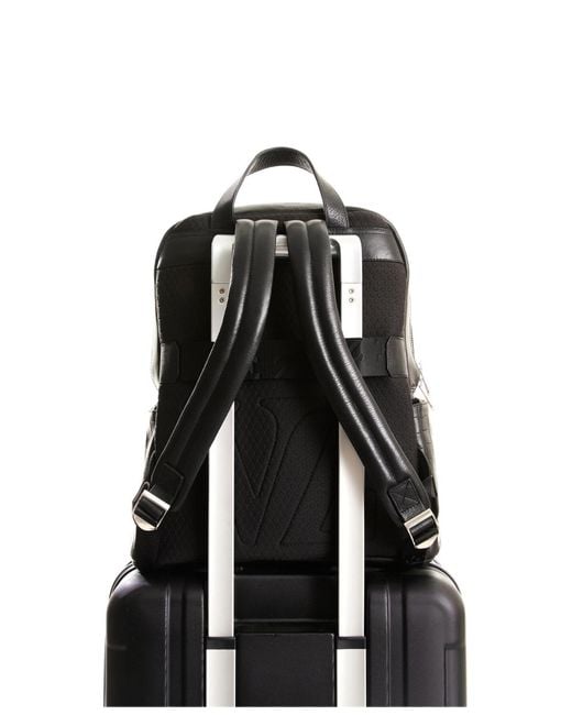 Velez Black Embossed Leather Backpack
