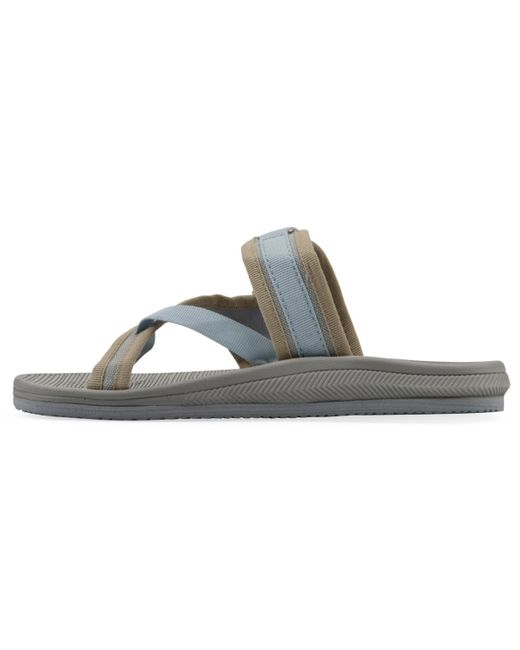 White Mountain Gray Basket Round Toe Flat Sandals