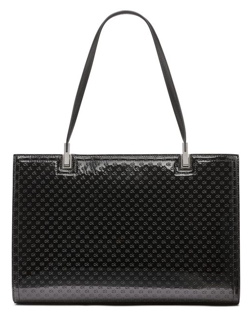 Calvin Klein Black Verne Signature Embossed Tote Bag