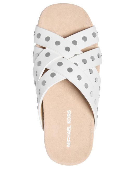 Michael Kors White Michael Irene Studded Sandals
