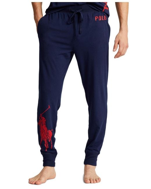 Polo Ralph Lauren Blue Exclusive Logo Pajama jogger Pants for men