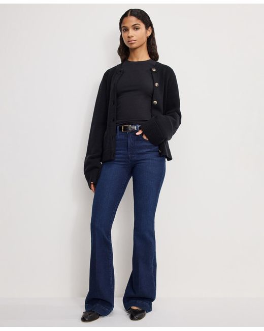 GOOD AMERICAN Blue Slim Fit Flare Leg Jeans