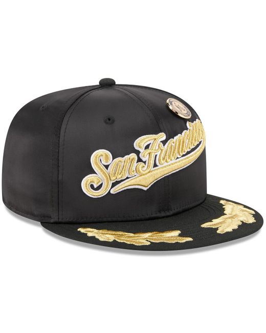 KTZ Black San Francisco Giants 2025 59fifty Day Gold Leaf 59fifty Fitted Hat for men