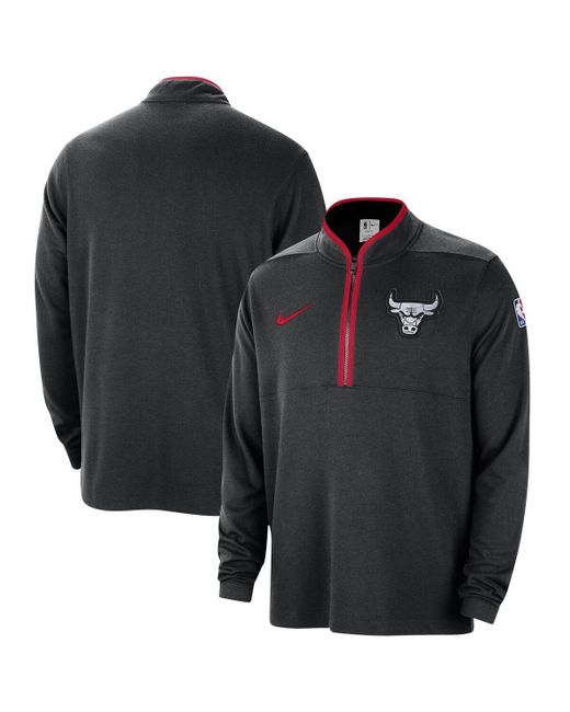 Nike Black Chicago Bulls 2023/24 City Edition Authentic Coaches Half-zip Top for men