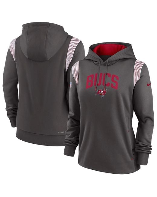 Nike Gray Tampa Bay Buccaneers Sideline Stack Performance Pullover Hoodie