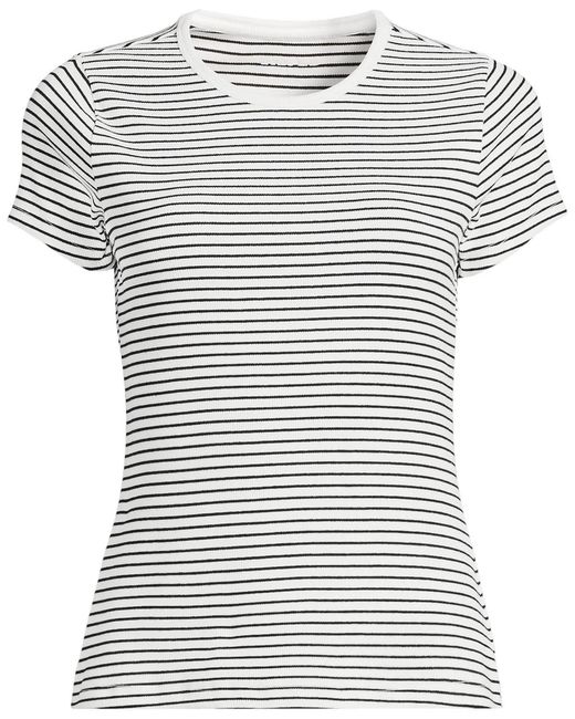 Lands' End Short Sleeve Crew Neck Micro Rib Mini Tee in White | Lyst
