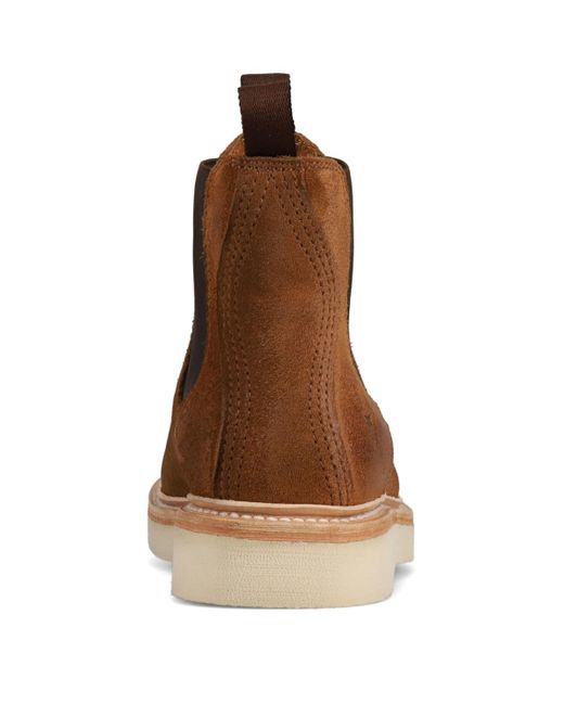 Frye Brown Hudson Suede Leather Chelsea Boots for men
