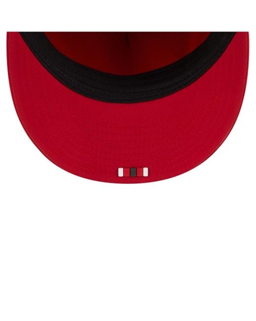 KTZ Red Tampa Bay Buccaneers 2025 Sideline Retro Crown 59fifty Fitted Hat for men