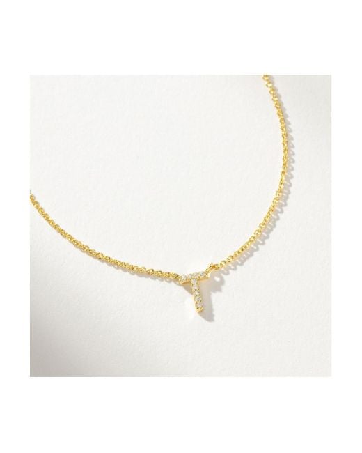 UNCOMMON JAMES Natural 14k Gold-plated Pave Initial Necklace