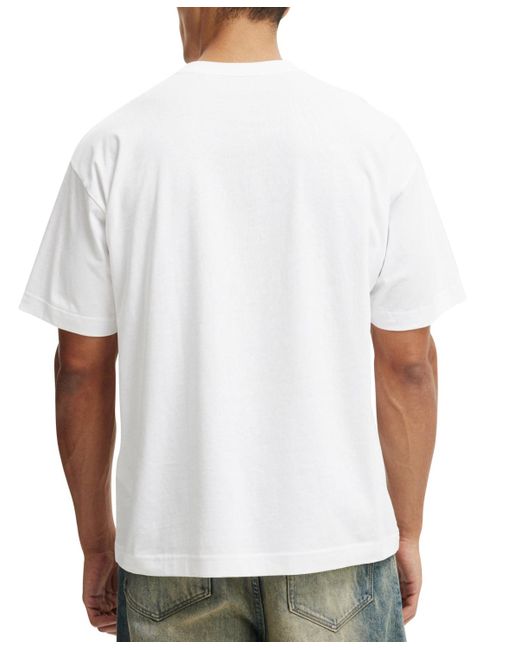 Cotton On White Box Fit License T-shirt for men