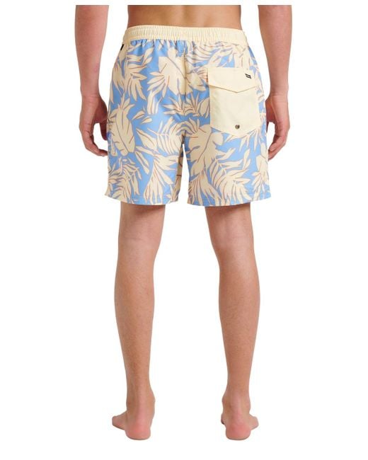 Quiksilver Blue Everyday Volley Trippin Palm Swim Shorts for men