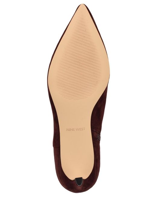 Nine West Purple Brite Kitten Heel Dress Booties