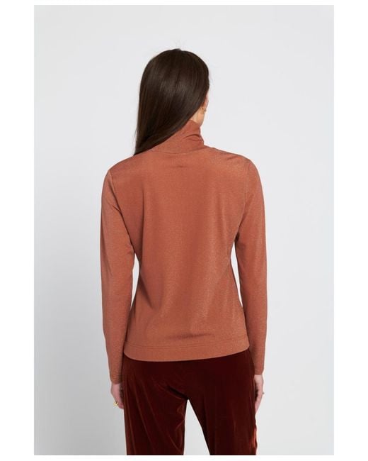 Elle Collection Red Knit Turtleneck Top Solid