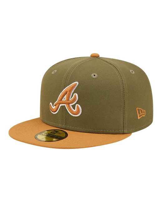 KTZ Synthetic Olive, Brown Atlanta Braves Twotone Color Pack 59fifty