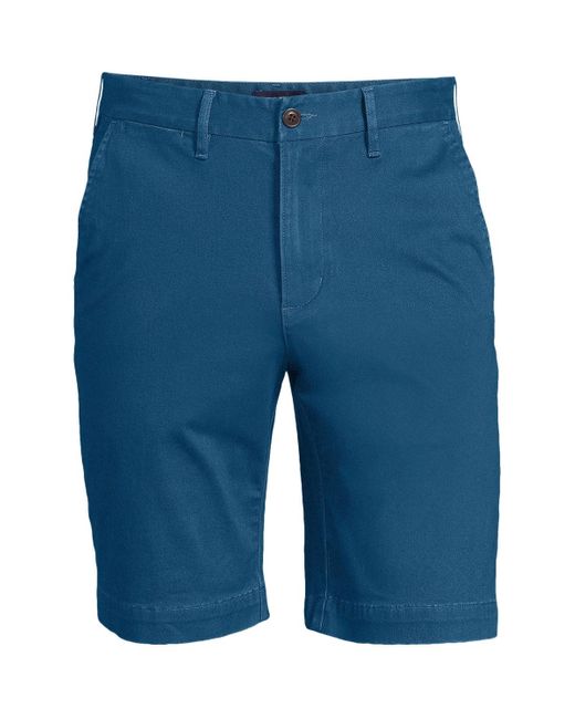 Lands' End Blue Big & Tall 9" Traditional Fit Comfort First Knockabout Chino Shorts for men