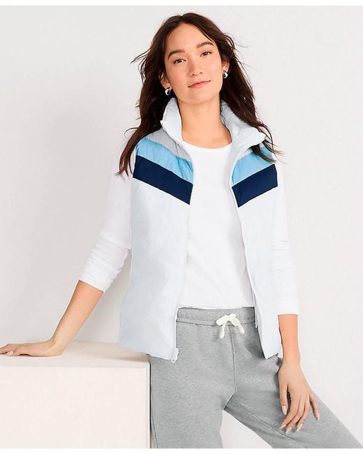 Lands' End White Wanderweight Reversible Packable Down Vest