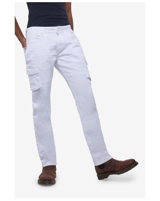 Xray Jeans Blue Slim Fit Stretch Cargo Jeans for men