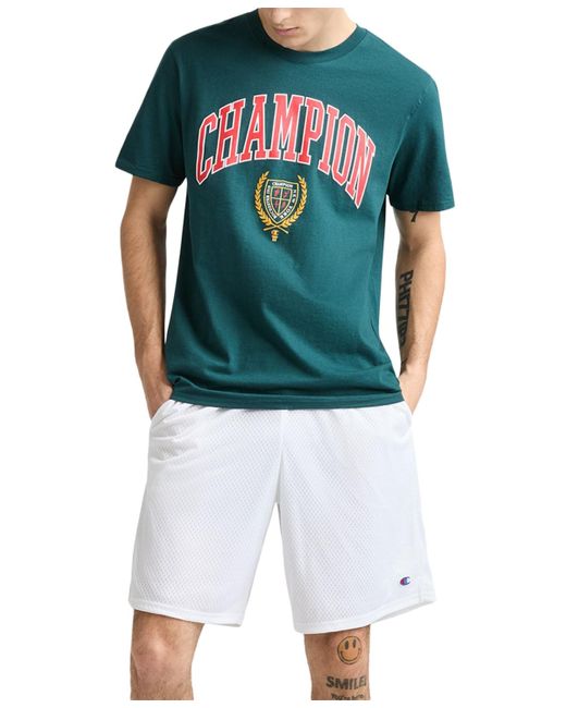 Champion Blue Classic Standard-fit Logo Graphic T-shirt for men
