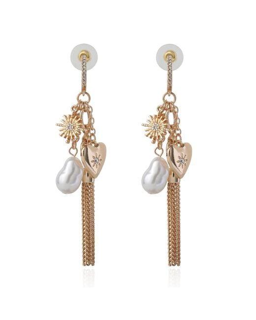 BCBGeneration Metallic Multi-charm Tassel Drop Earrings