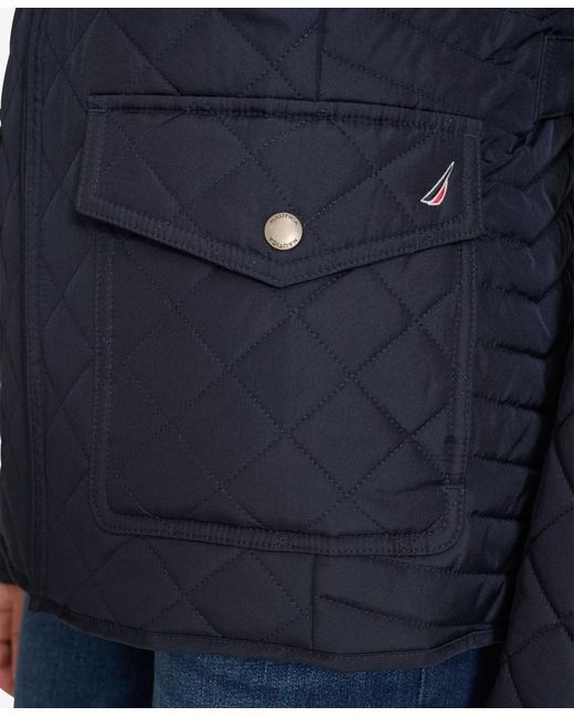 Nautica Blue Solid Quilted Jacket