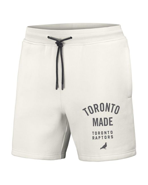 Staple White Nba X Toronto Raptors Heavyweight Fleece Shorts for men