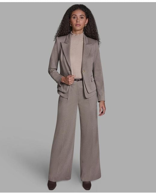 BCBGMAXAZRIA Gray Peak Lapel One-button Blazer