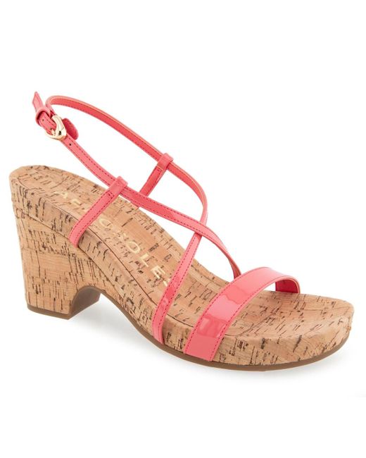 Aerosoles Pink Miles Round Toe Wedge Sandals