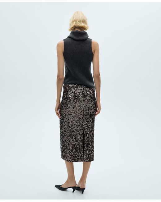 Mango Multicolor Sequin Midi Skirt