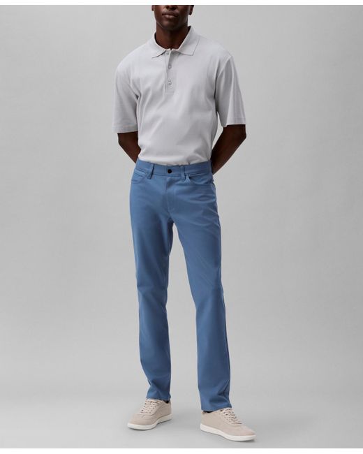 Calvin Klein Blue Ck Move 365 Slim-fit Performance Stretch Pants for men