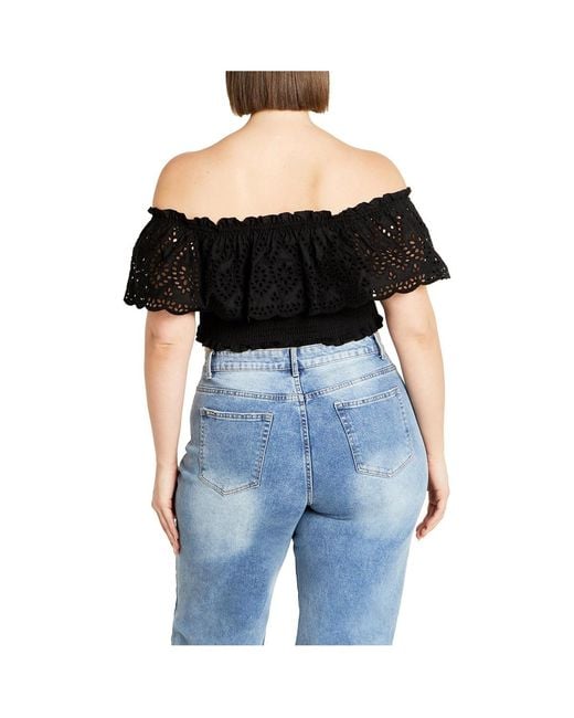 City Chic Black Jayde Top
