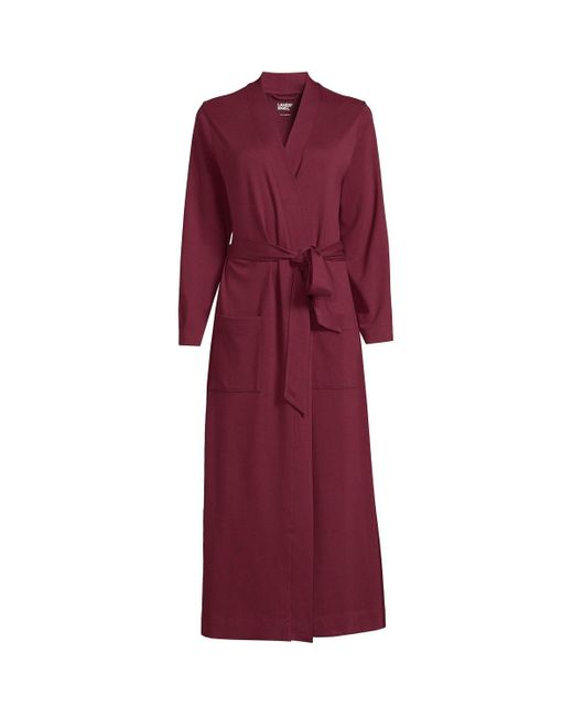 Lands' End Red Cotton Long Sleeve Midcalf Robe