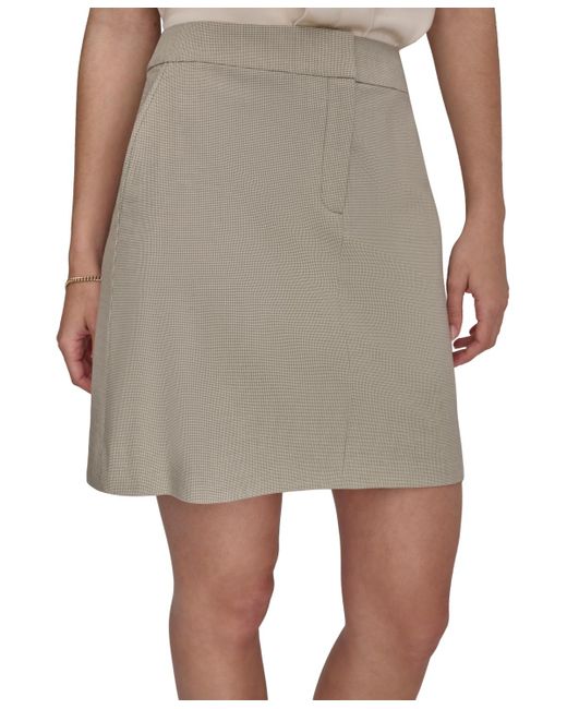 DKNY Natural Zip-front Slant-pocket Mini Skirt