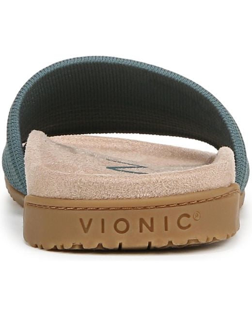 Vionic Blue Evie Knit Slide Sandals