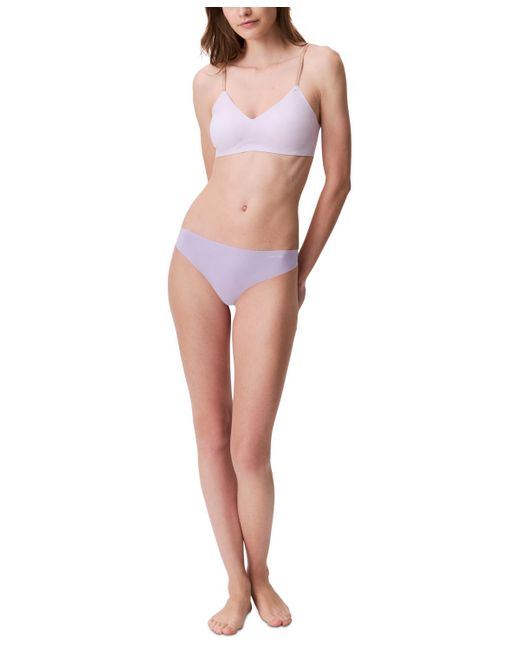 Calvin Klein Pink Invisibles Microfiber Stretch Thong Underwear D3428