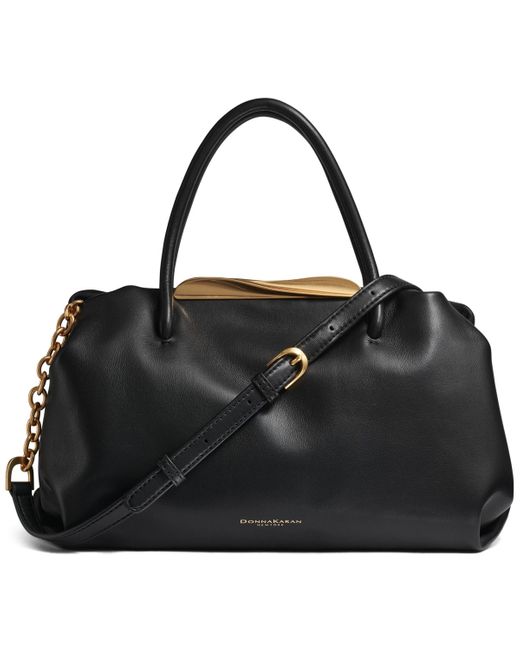 Donna Karan Black Poplin Satchel Bag
