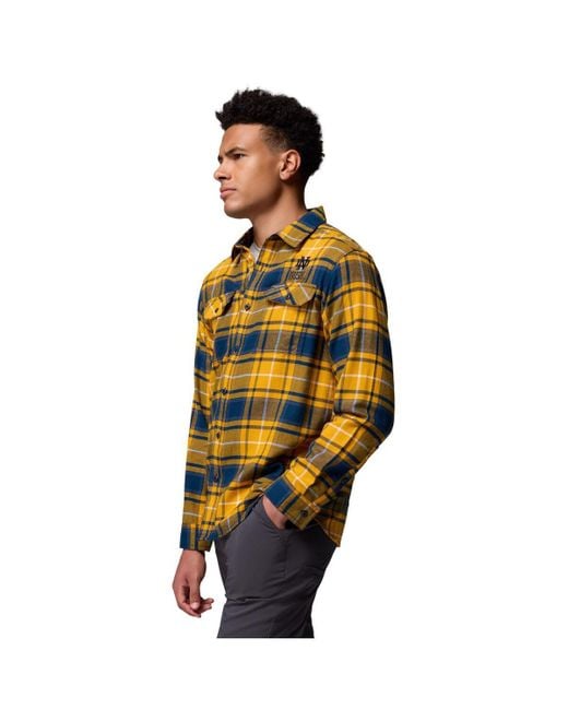 Columbia Metallic Notre Dame Fighting Irish Flare Gun Omni-wick Flannel Long Sleeve Button-up Shirt for men