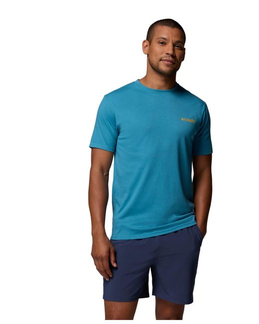 Columbia Blue Yuri Graphic T-shirt for men